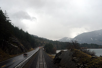 View off the back of the train