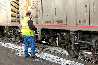 Defrosting sewage line in Minot