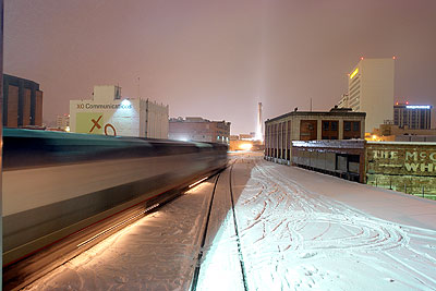 Train maneuvering in Spokane